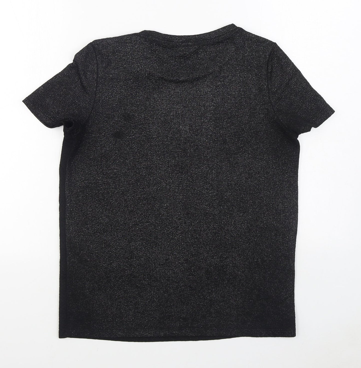 NEXT Womens Black  Polyester Basic T-Shirt Size 8 Round Neck