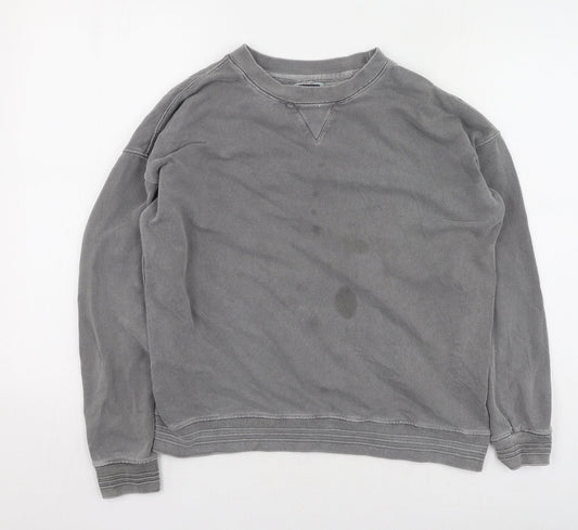 Pull&Bear Mens Gold  Cotton Pullover Sweatshirt Size M