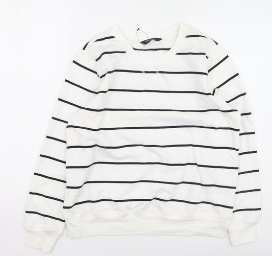 Marks and Spencer Mens Multicoloured Striped Polyester Pullover Sweatshirt