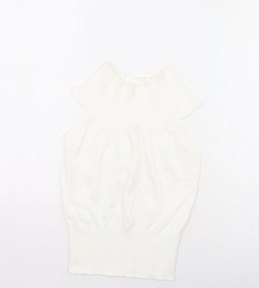 Oasis Womens Ivory High Neck  Viscose Pullover Jumper Size 12