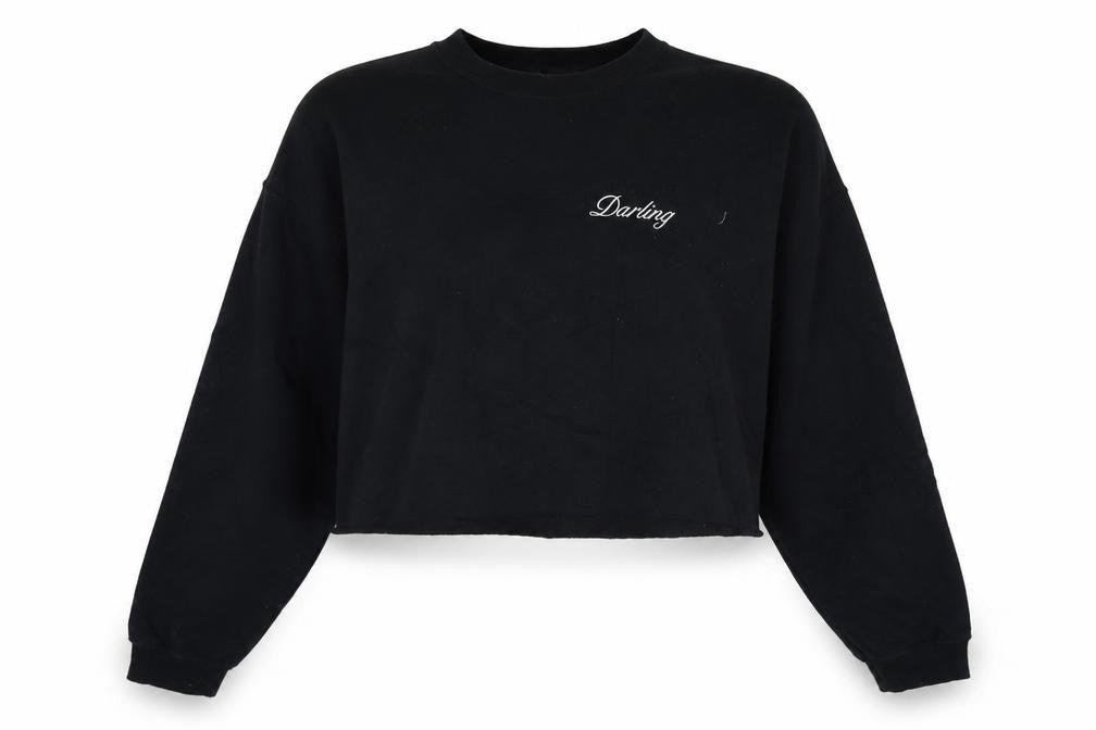 Topshop Womens Black  Polyester Pullover Sweatshirt Size M