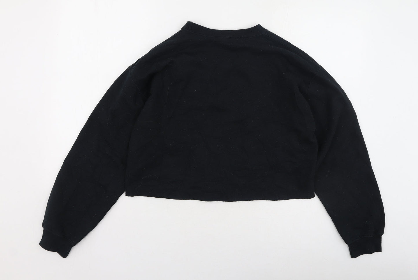 Topshop Womens Black  Polyester Pullover Sweatshirt Size M