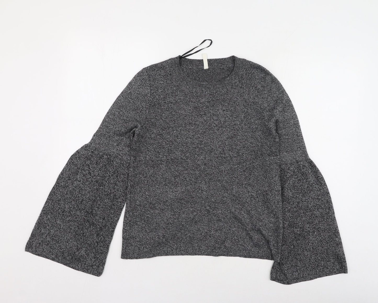 Preworn Womens Grey Round Neck  Polyester Pullover Jumper Size S