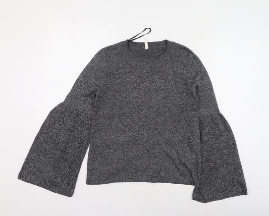 Preworn Womens Grey Round Neck  Polyester Pullover Jumper Size S