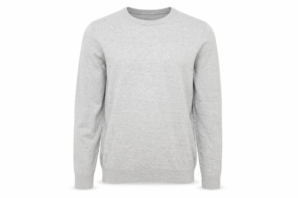 H&M Mens Grey Crew Neck  Cotton Pullover Jumper Size L