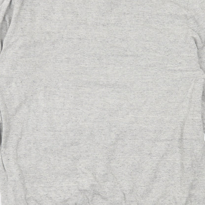 H&M Mens Grey Crew Neck  Cotton Pullover Jumper Size L