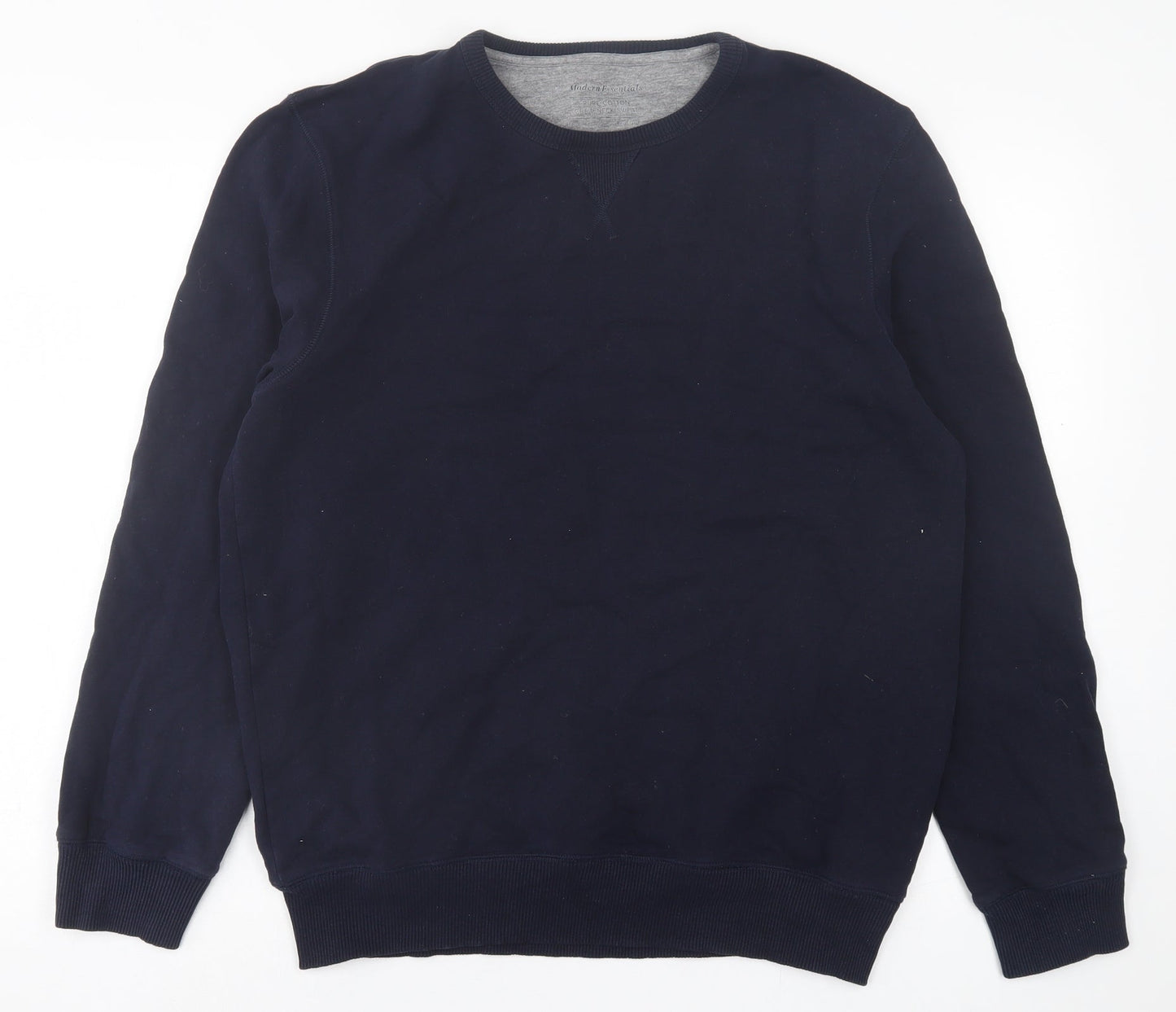 Modern Essentials  Mens Blue  Cotton Pullover Sweatshirt Size M