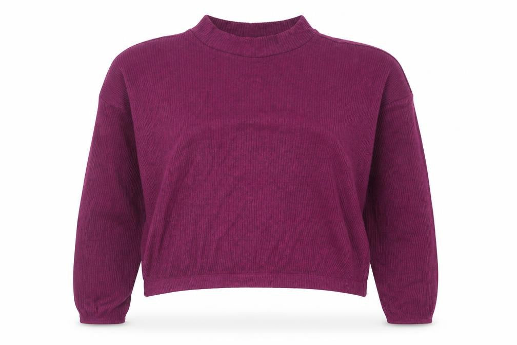 Only Womens Purple  Polyester Cropped T-Shirt Size S High Neck