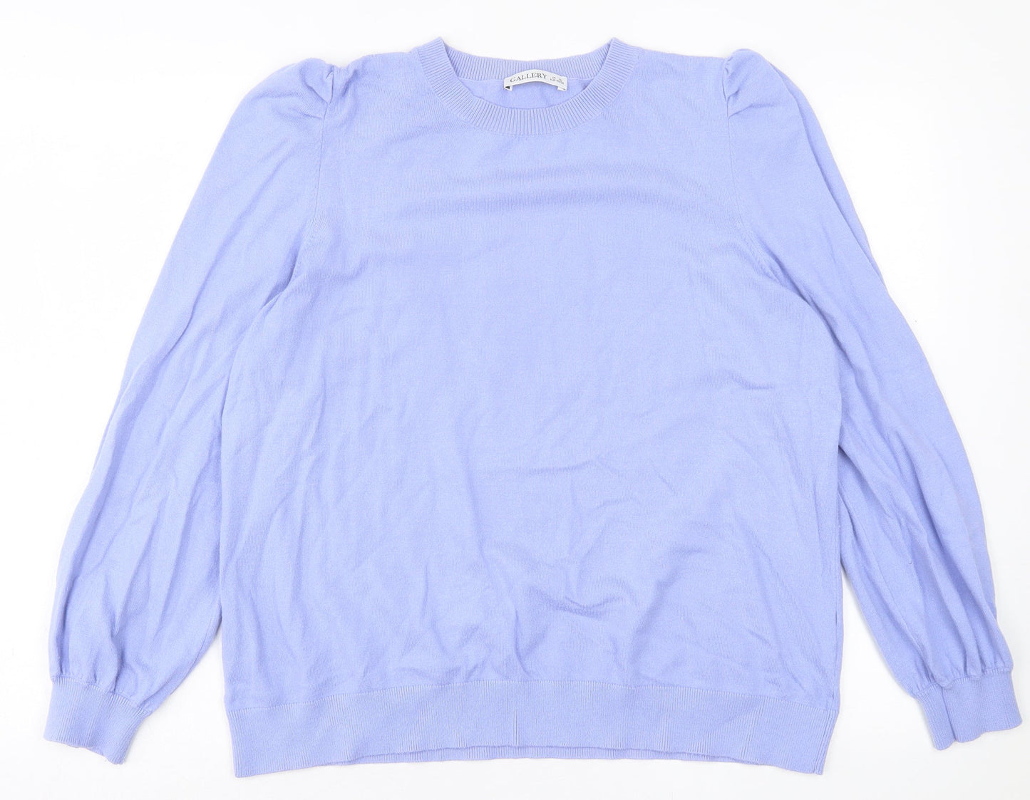 Gallery Womens Purple Crew Neck  Viscose Pullover Jumper Size XL