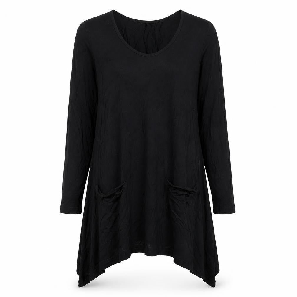 Papaya Womens Black  Viscose A-Line  Size 10  Crew Neck Pullover