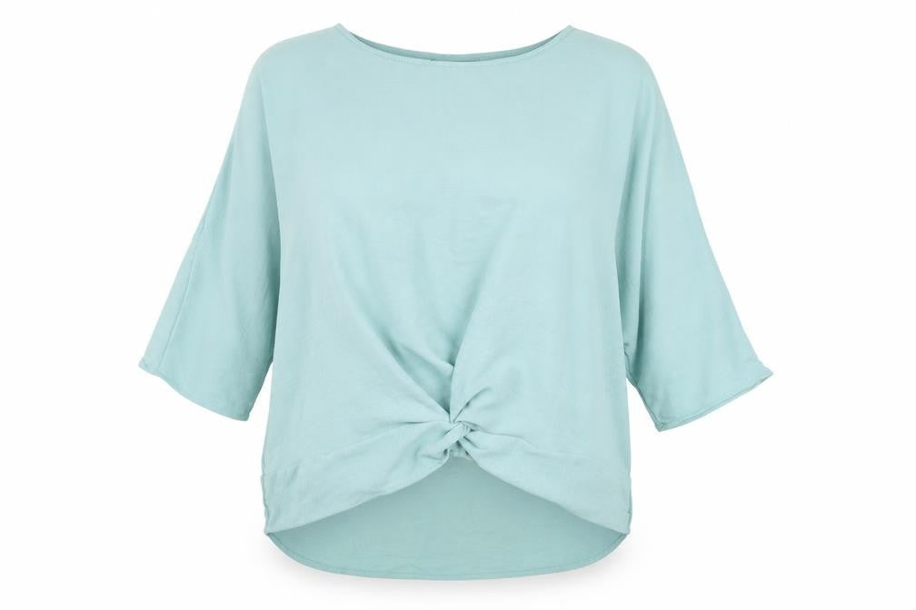 Janina Womens Green  Polyester Basic Blouse Size 12 Crew Neck