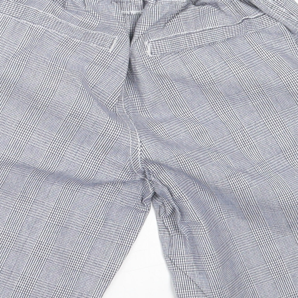H+T Boys Blue Houndstooth Cotton Bermuda Shorts Size 5 Years  Regular Buckle