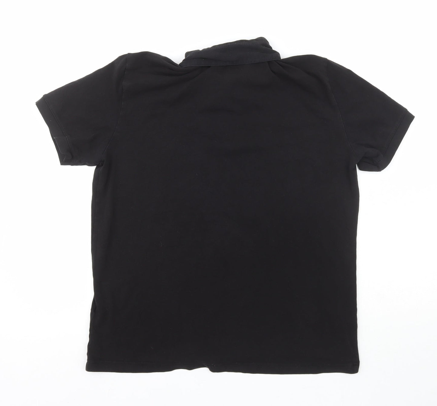 H&M Mens Black  Cotton  Button-Up Size L Collared