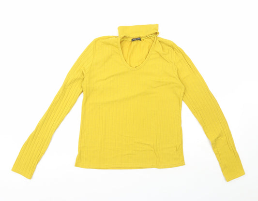Chemistry  Womens Yellow  Polyester Pullover Sweatshirt Size 12