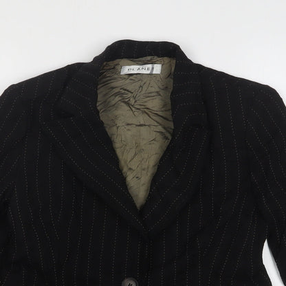 Planet Womens Black Striped Wool Jacket Suit Jacket Size 8