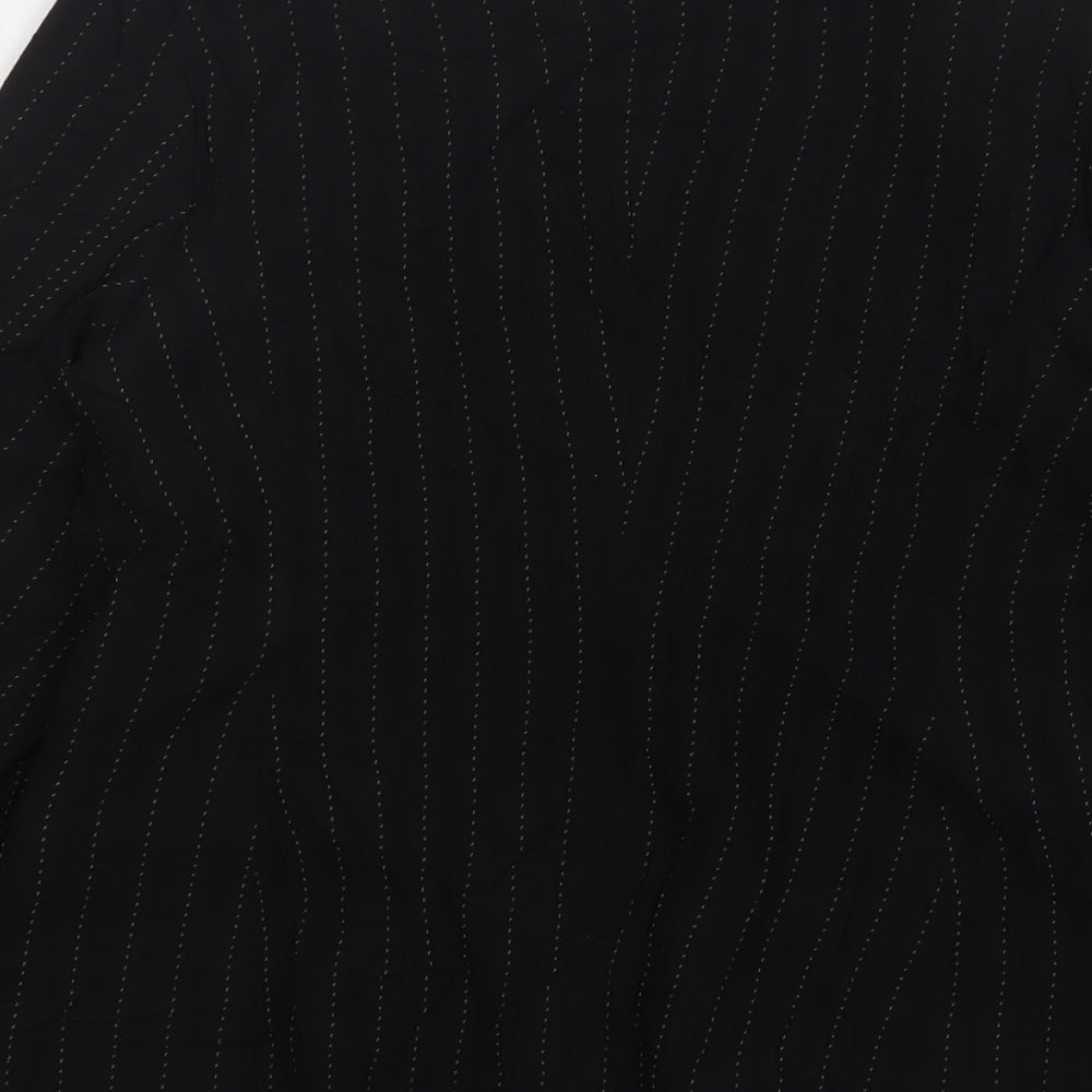 Planet Womens Black Striped Wool Jacket Suit Jacket Size 8