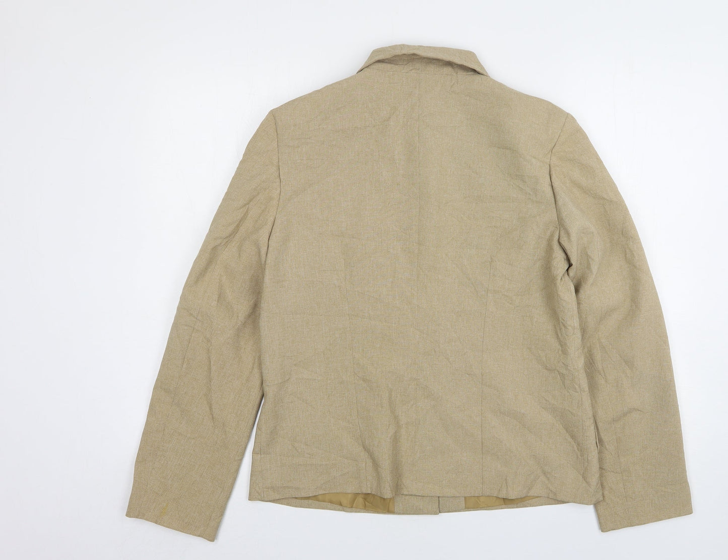 K.O.M.B.I Womens Beige  Polyester Jacket Suit Jacket Size 10