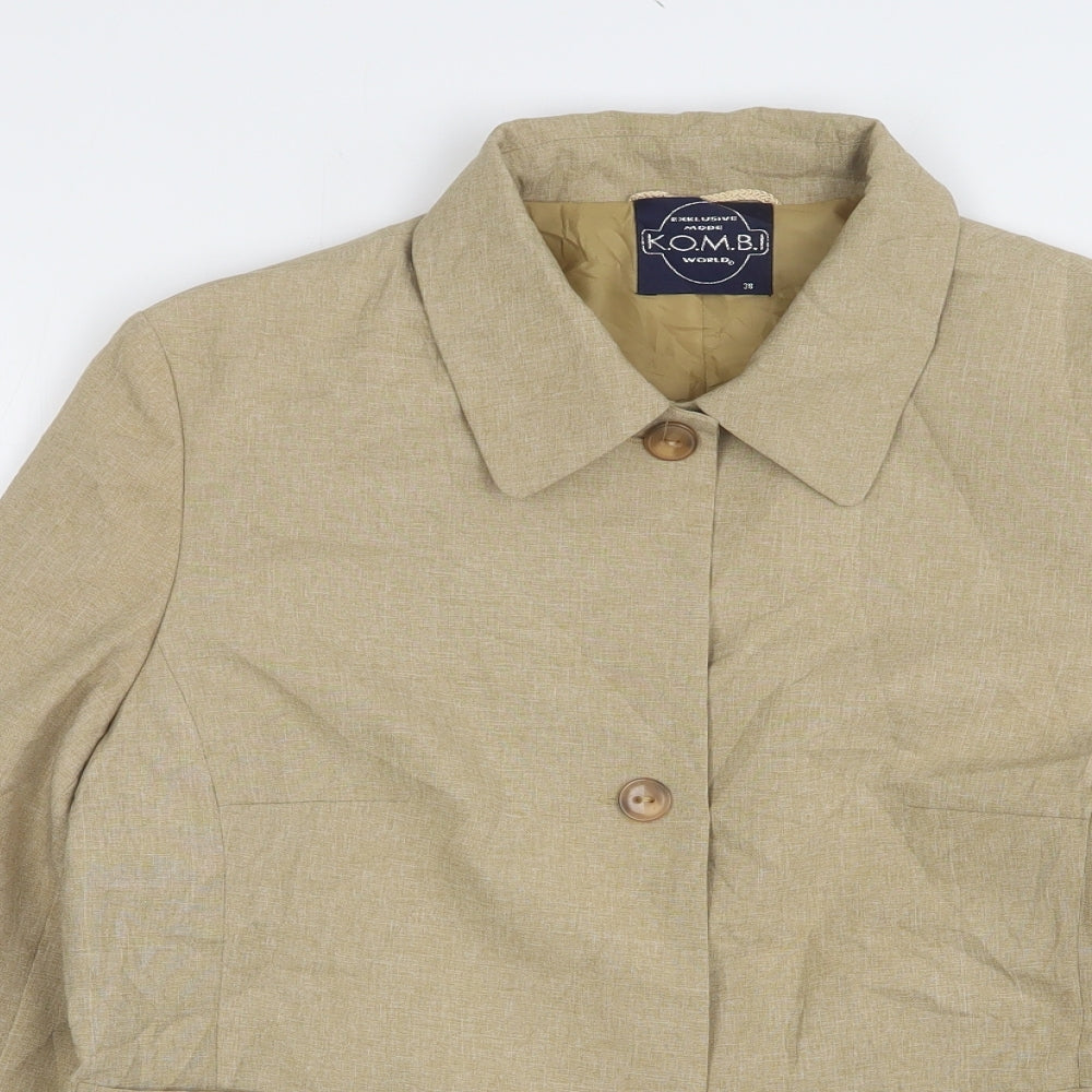 K.O.M.B.I Womens Beige  Polyester Jacket Suit Jacket Size 10