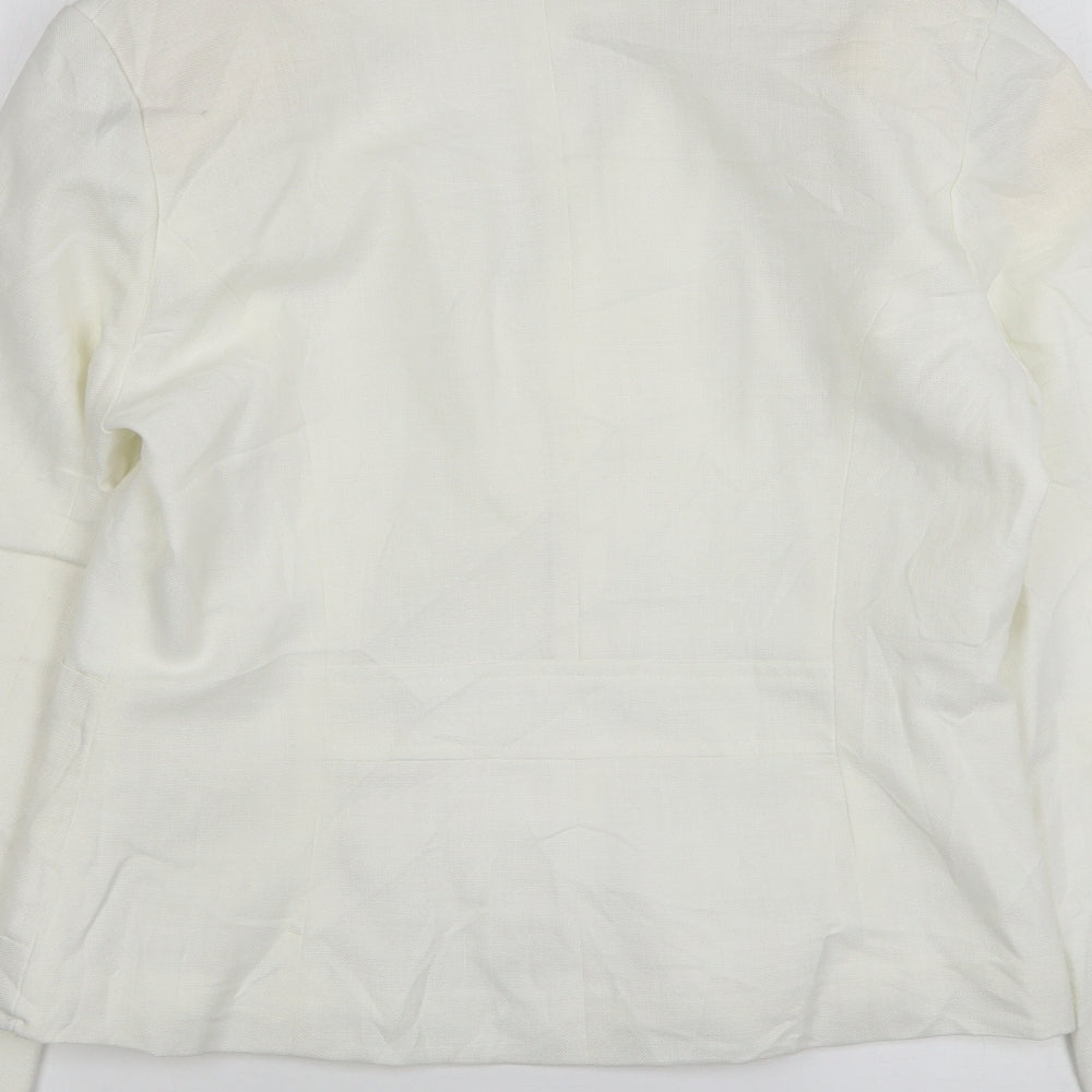 Poetic Land Womens White  Modal Jacket Suit Jacket Size 14