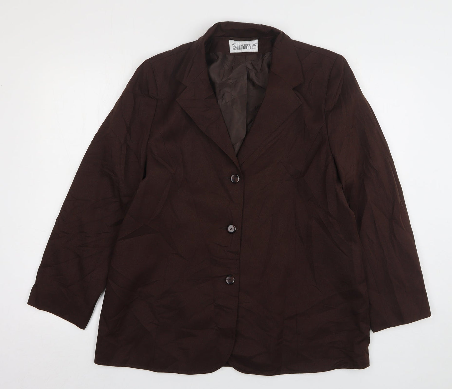 Slimma Womens Brown  Polyester Jacket Suit Jacket Size 18
