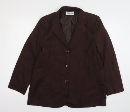 Slimma Womens Brown  Polyester Jacket Suit Jacket Size 18