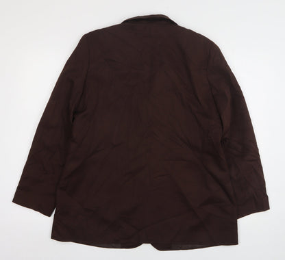 Slimma Womens Brown  Polyester Jacket Suit Jacket Size 18