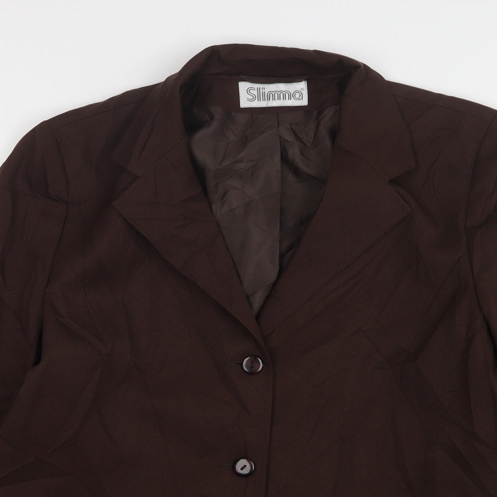 Slimma Womens Brown  Polyester Jacket Suit Jacket Size 18