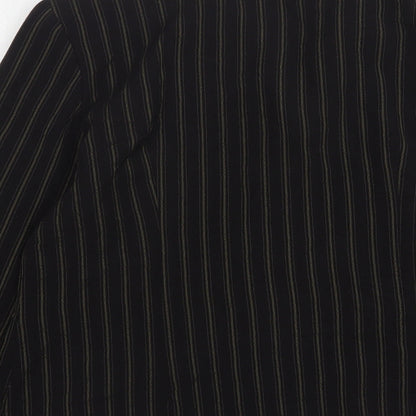 EWM Womens Brown Striped Polyester Jacket Suit Jacket Size 14