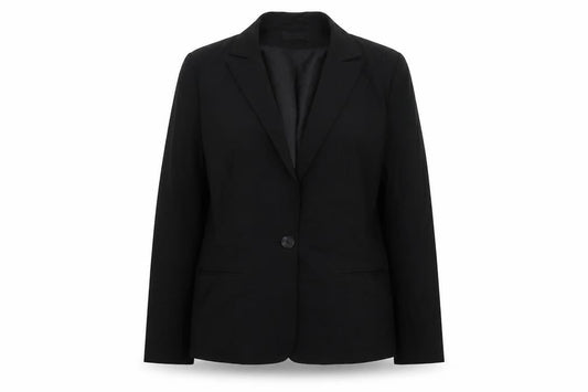 Essentials  Womens Black  Polyester Jacket Suit Jacket Size 12
