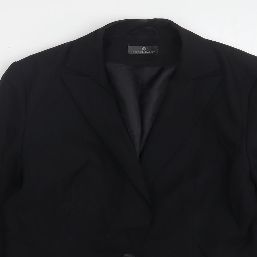 Essentials  Womens Black  Polyester Jacket Suit Jacket Size 12