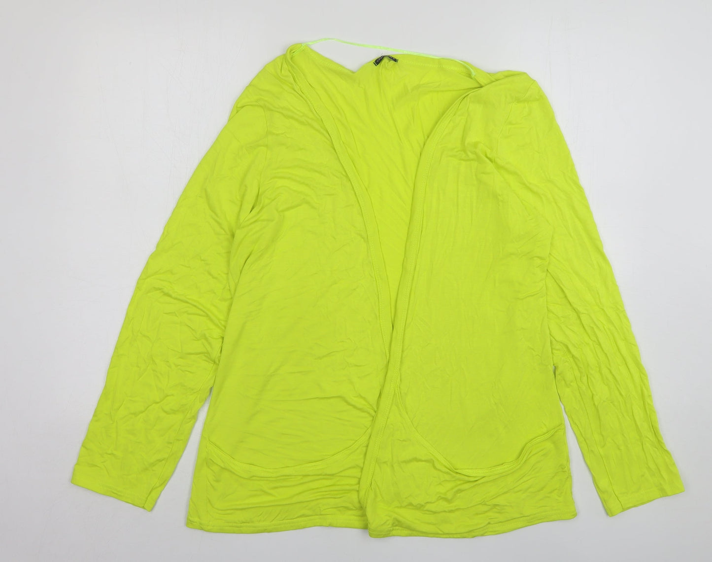 Gallery Womens Green V-Neck  Viscose Cardigan Jumper Size 16