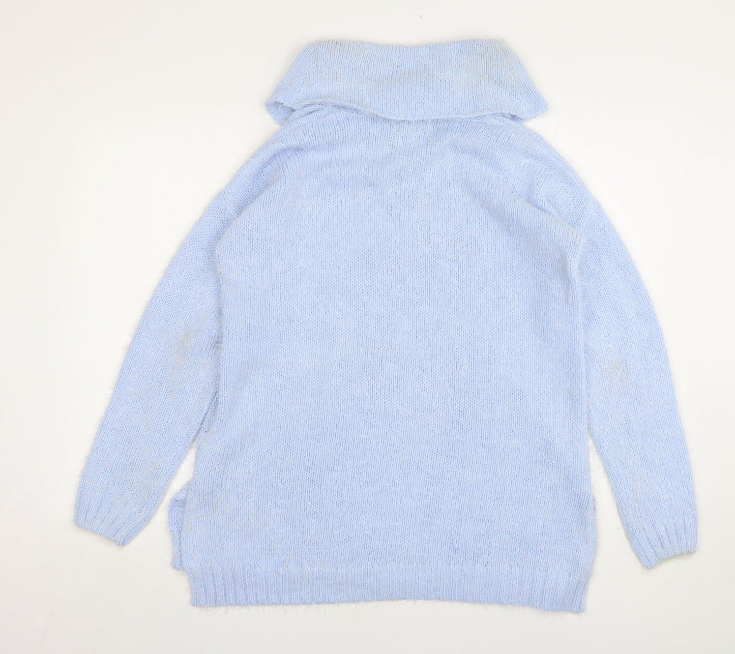Papaya Womens Blue Roll Neck  Acrylic Pullover Jumper Size M