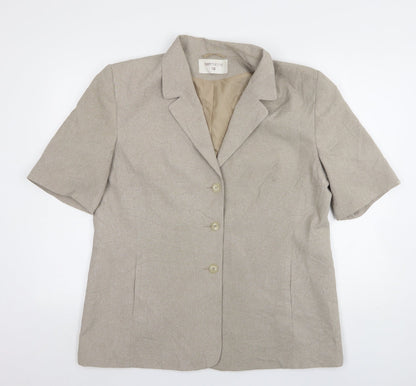 Bonmarché Womens Beige Polyester Jacket Suit Jacket Size 18