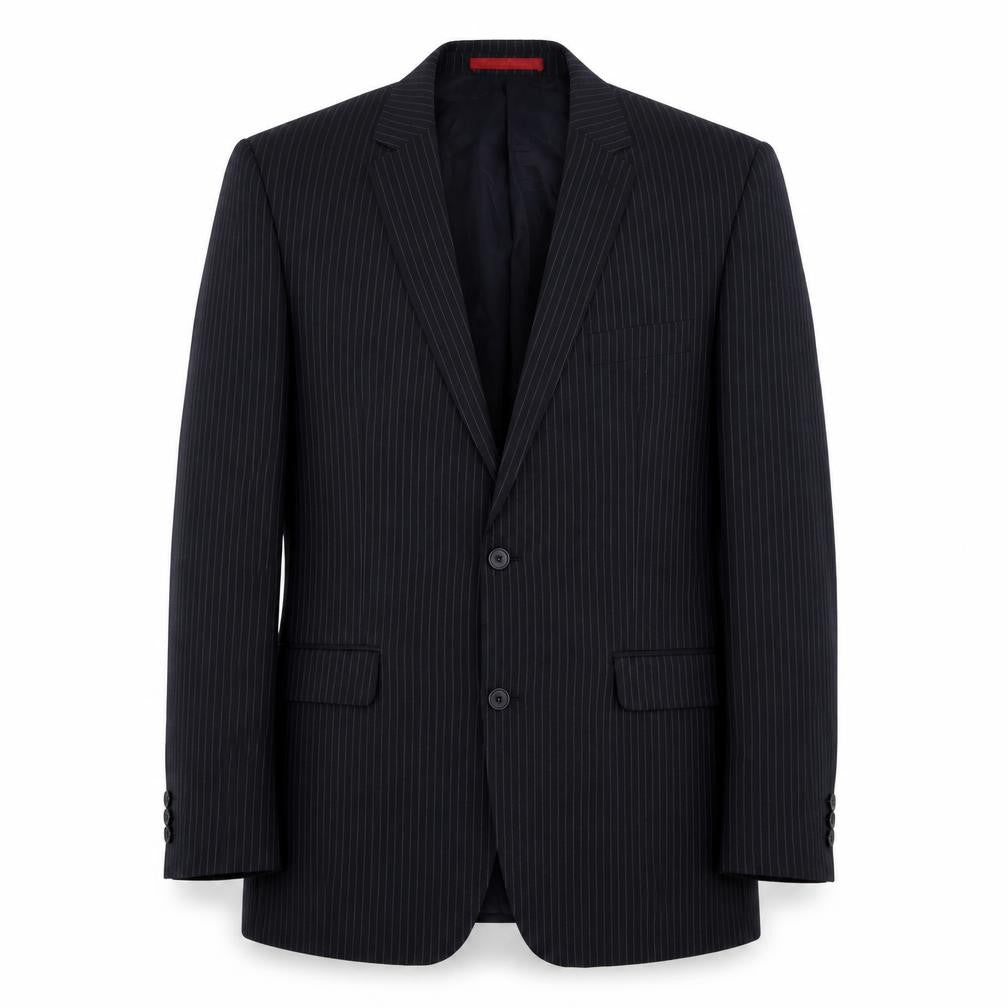 Burton  Mens Blue Striped Polyester Jacket Suit Jacket Size 42