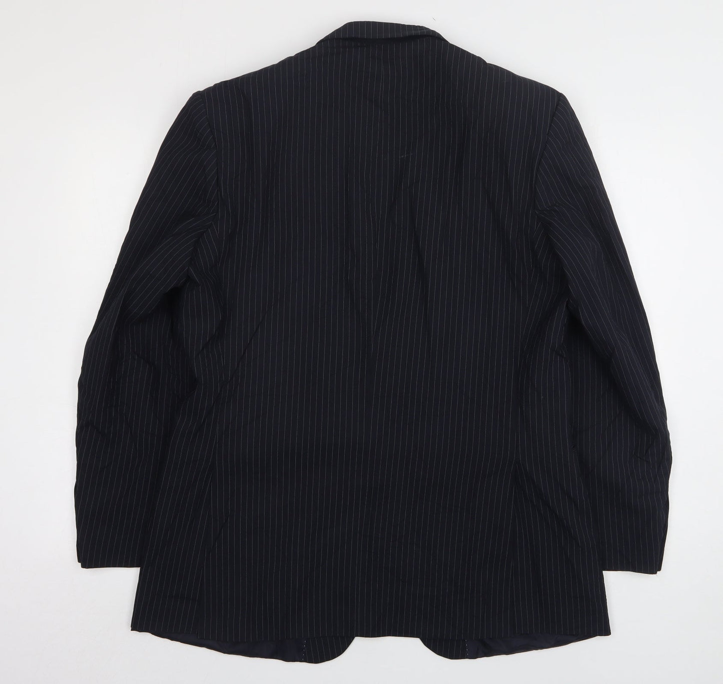 Burton  Mens Blue Striped Polyester Jacket Suit Jacket Size 42