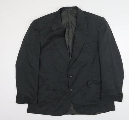 Berkertex Mens Green Striped Wool Jacket Suit Jacket Size 46