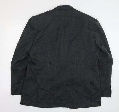 Berkertex Mens Green Striped Wool Jacket Suit Jacket Size 46