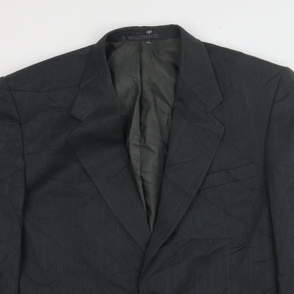 Berkertex Mens Green Striped Wool Jacket Suit Jacket Size 46