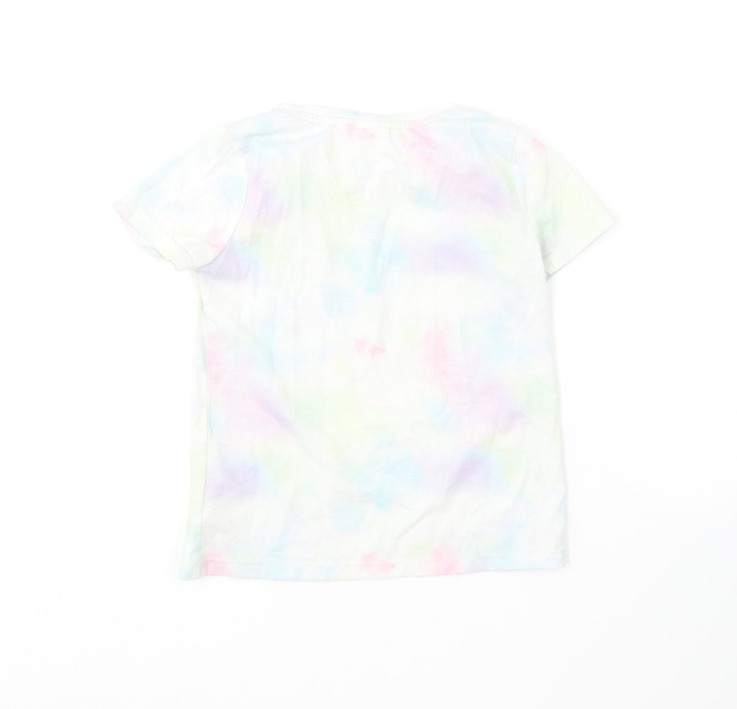 F&F Girls Multicoloured  Polyester Basic T-Shirt Size 5-6 Years Round Neck