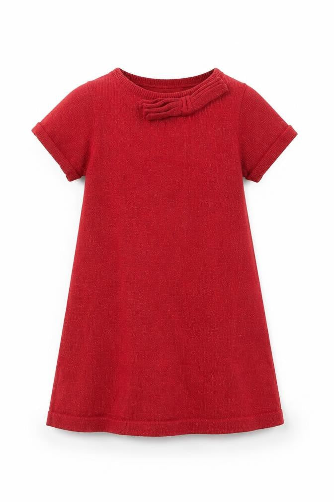 H&M Girls Red  Cotton A-Line  Size 2-3 Years  Round Neck