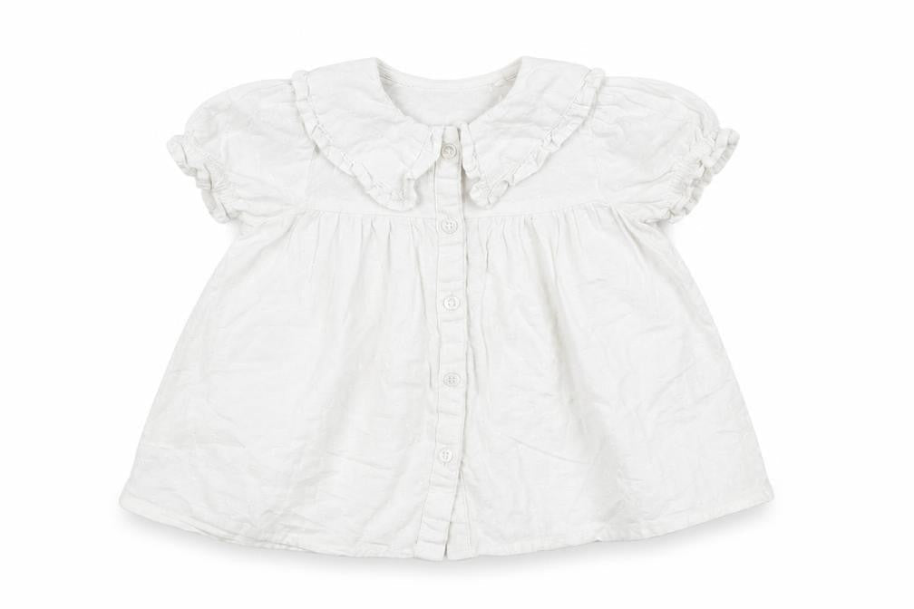 TU Girls White  Cotton Skater Dress  Size 6-9 Months  Collared
