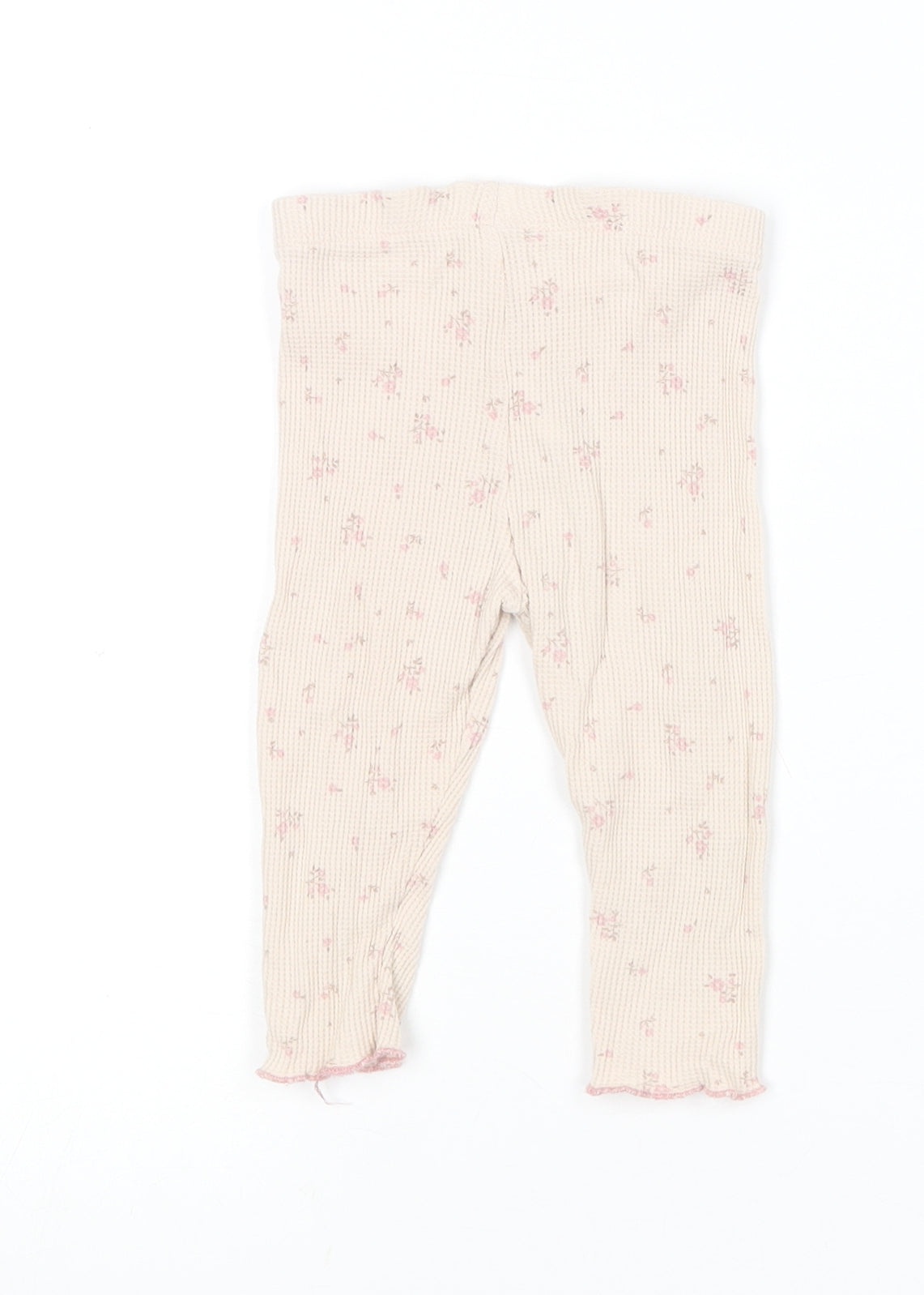 Matalan Girls Pink Floral Cotton Jogger Leggings Size 6-9 Months
