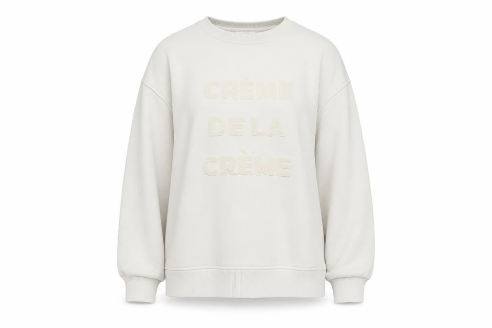 Gallery Womens Ivory  Cotton Pullover Sweatshirt Size XS  Pullover