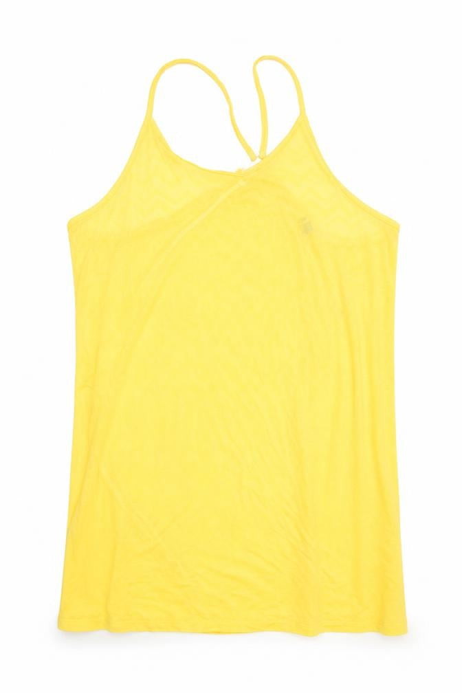 Papaya Womens Yellow  Polyester Tunic Tank Size L Round Neck