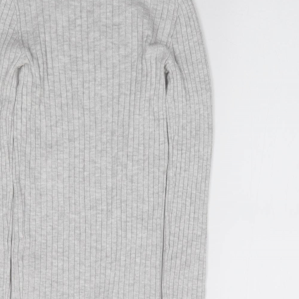 Primark Girls Grey Roll Neck  Viscose Pullover Jumper Size 10-11 Years  Pullover - Ribbed