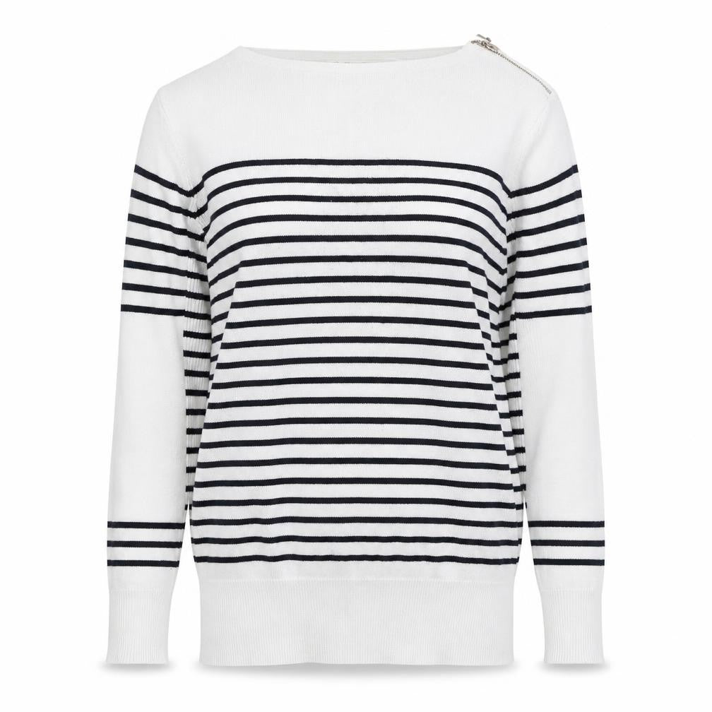 Debenhams Womens White Striped Viscose Pullover Sweatshirt Size 14