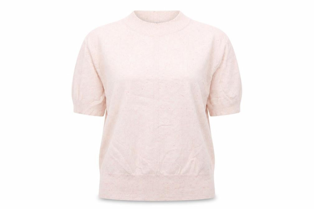 Marks & Spencer Womens Pink Mock Neck  Cotton Pullover Jumper Size S