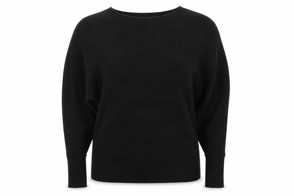Primark Womens Black Crew Neck  Viscose Pullover Jumper Size 14