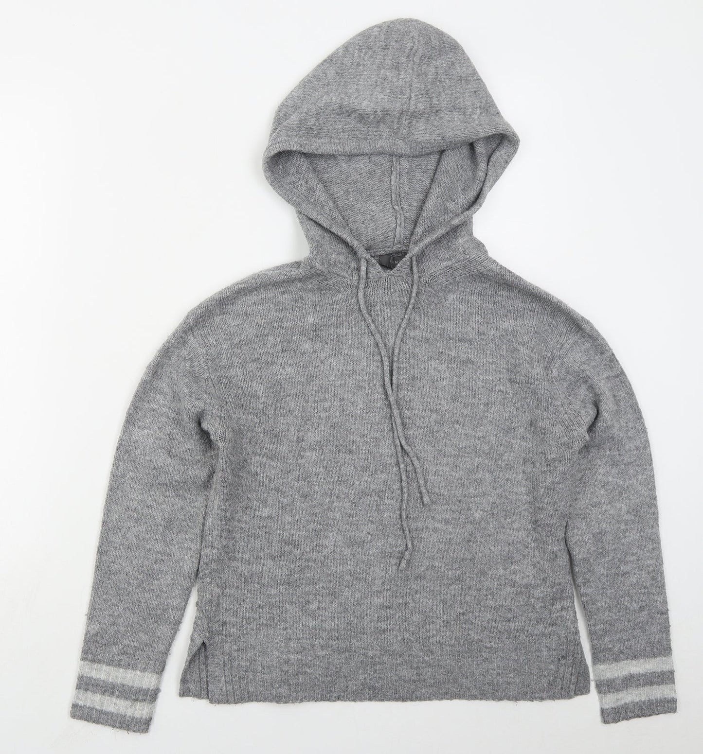 Primark Womens Grey  Acrylic Pullover Hoodie Size 4  Pullover