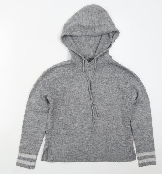 Primark Womens Grey  Acrylic Pullover Hoodie Size 4  Pullover